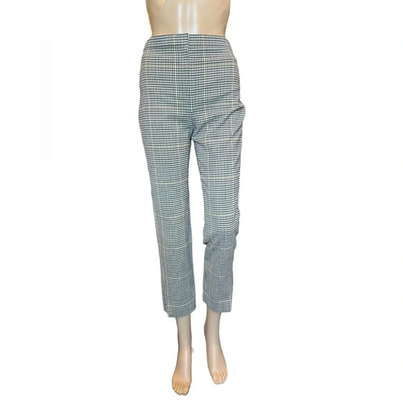 Theory Womens Ivory Multi Dale Portland Plaid Ankle Cropped Straight Pants - Picture 3 of 15